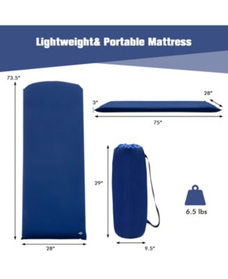 Self-inflating Lightweight Folding Foam Sleeping Cot with Storage bag