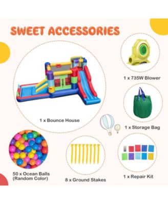 Inflatable Bounce House with 680W Blower and Ball Pit