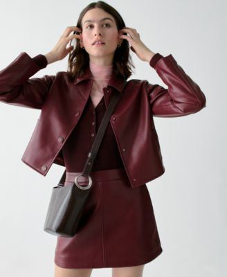 Halo Glazed Leather Mini Bucket Bag