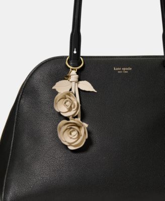 Crinkle Patent Leather Stacked Rose Bag Charms