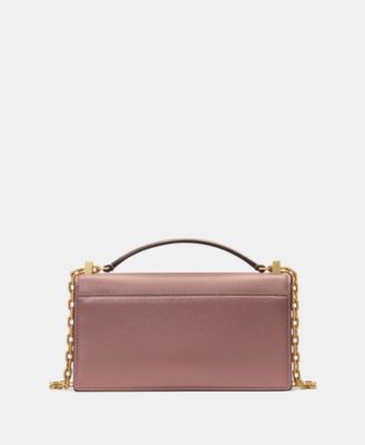 Deco Pebbled Leather Chain Crossbody Bag