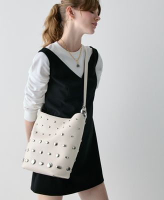 Halo Medium Studded Leather Bucket Bag