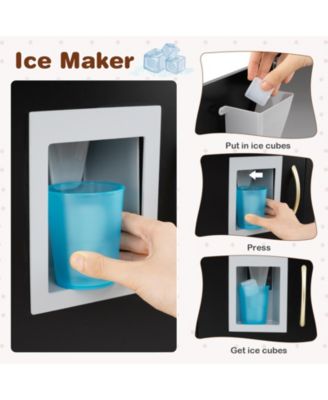 Kids Wooden Pretend Play Kitchen with Blackboard & Accessories