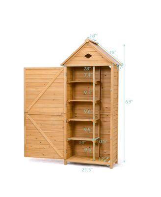 Wooden Outdoor Lockable Garden Tool Storage