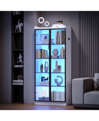 Wine Bar Storage Cabinet with LED Lights