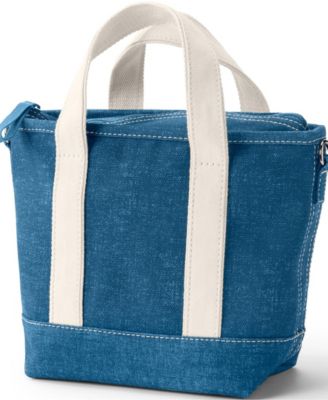 Small Solid Color 3 Pocket Zip Top Canvas Tote Bag