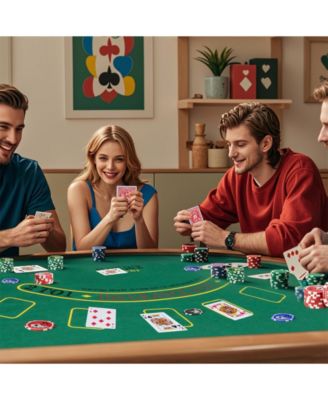 Texas Holdem Poker Chip Set Casino Poker Chips with 400 Pieces Chips-Black