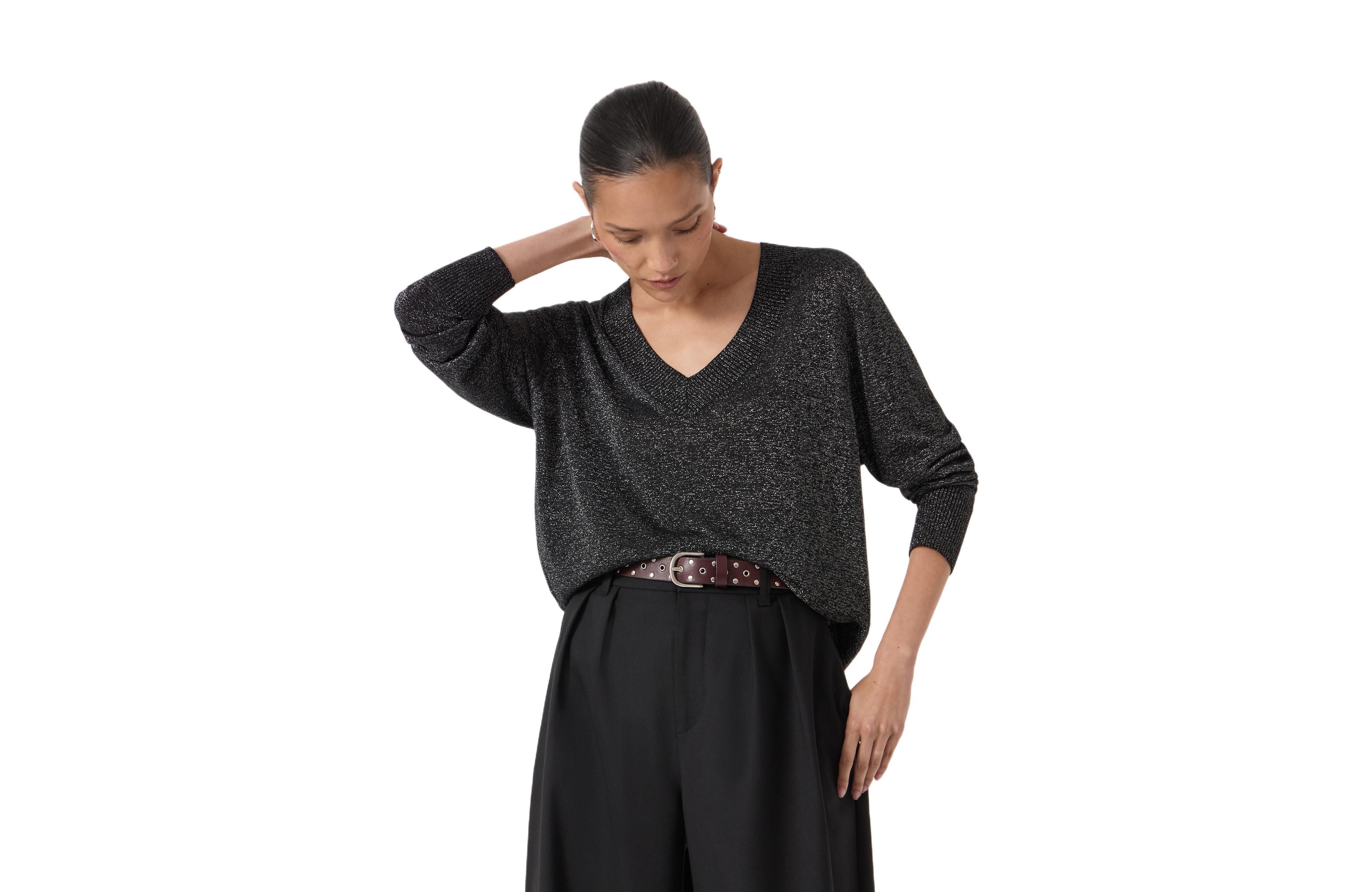 Hush Women's Gracey V-Neck Metallic Jumper
