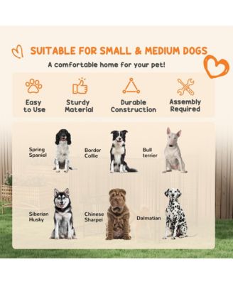 4.6' x 4.6' x 5' Outdoor Dog Kennel with Waterproof Canopy, Door