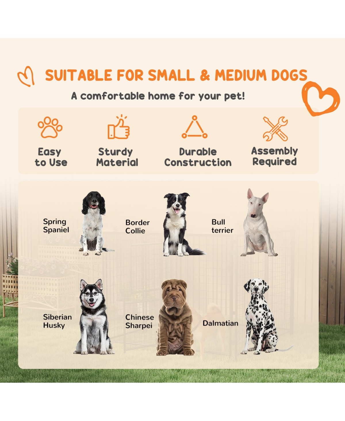 PawHut 4.6' x 5' Outdoor Dog Kennel with Waterproof Canopy, Large Door