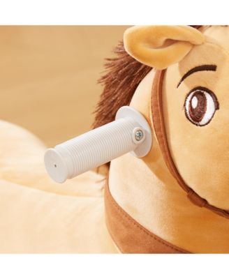 6V Electric Ride on Horse with Music Forward, PU Wheels,