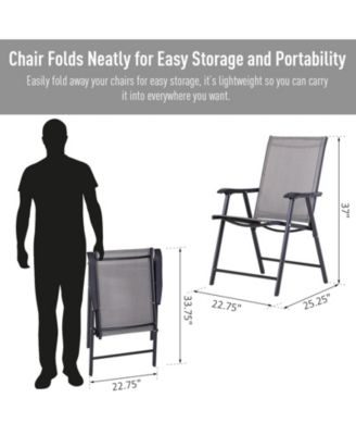 Set of 4 Outdoor Folding Chairs for Patio, Camping, Beach,