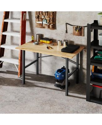 46"L x 28"W Wooden Work Table with X-Shape Bracket for Stability