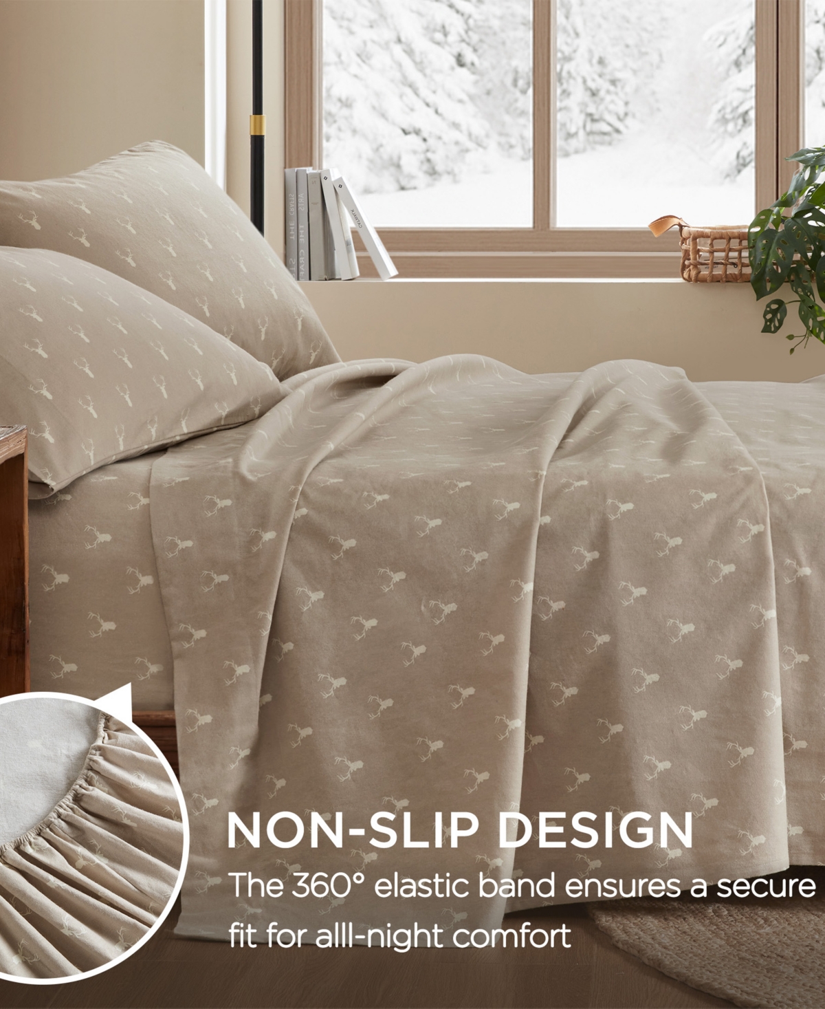 Woolrich Printed Flannel 3-pc. Sheet Set, Twin In Brown