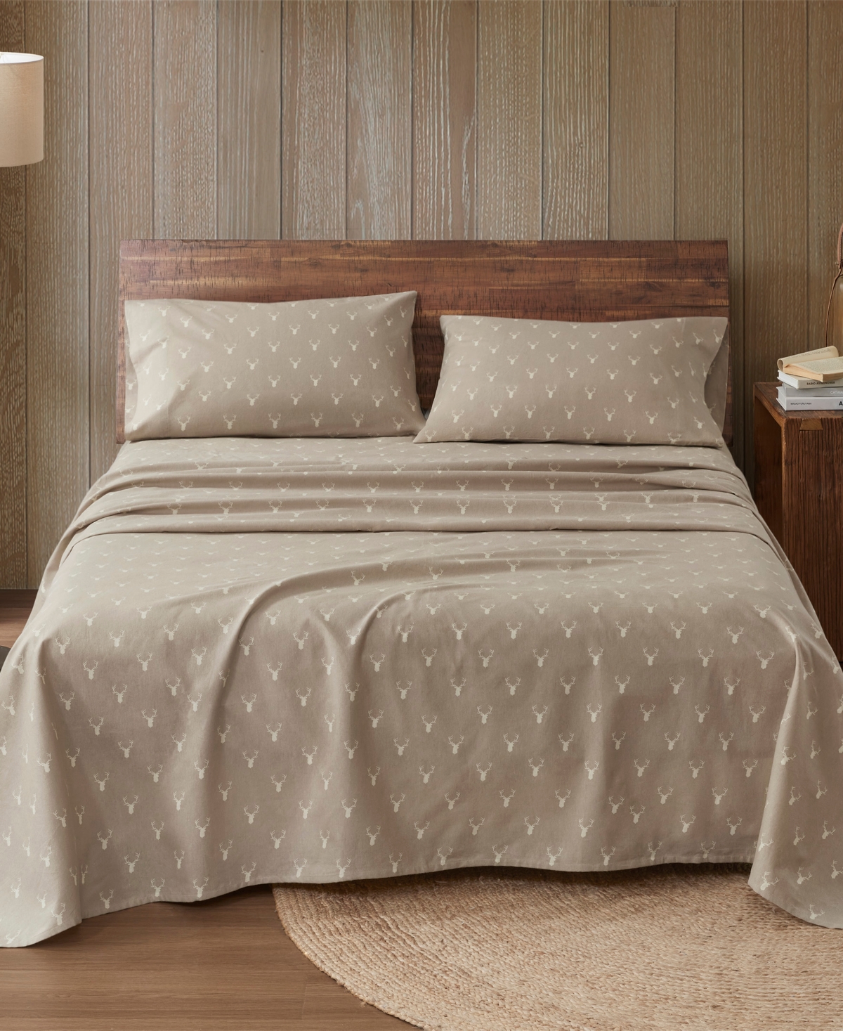 Woolrich Printed Flannel 4-pc. Sheet Set, Queen In Brown