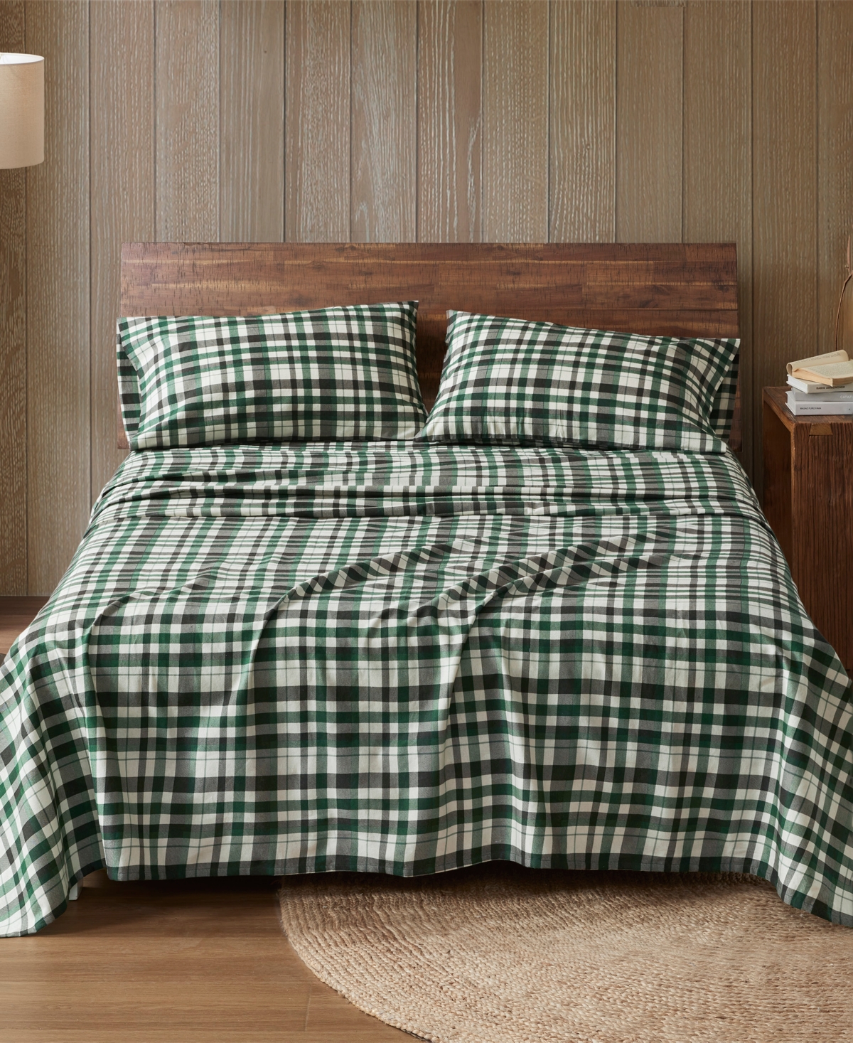 Woolrich Printed Flannel 4-pc. Sheet Set, Queen In Green