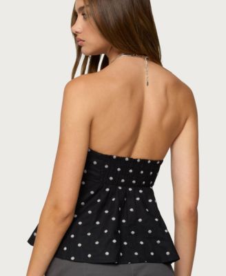 Women's Izzey Polka Dot Strapless Babydoll Top