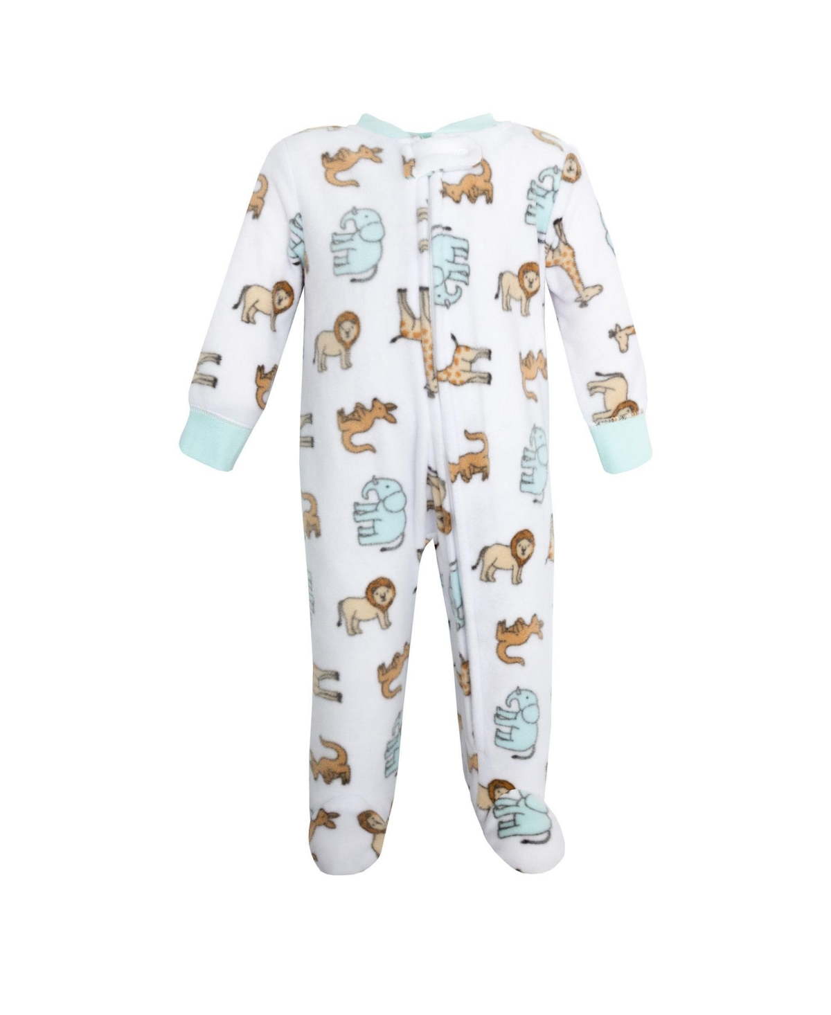 Hudson Baby Boys Fleece Sleep and Play, Cute Safari, 0-3 Months
