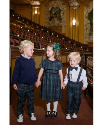 Baby Girls Plaid Dress With Neck Ruffle