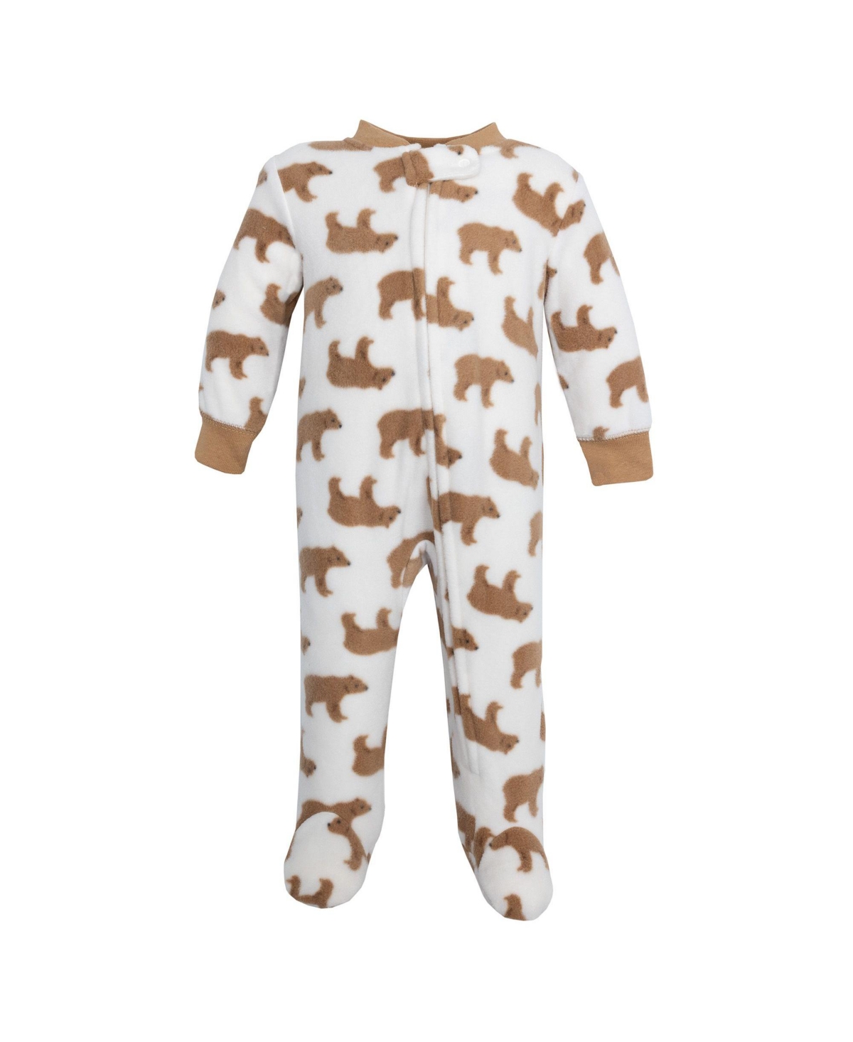 Hudson Baby Boys Fleece Sleep and Play, Brown Bear Camo, 0-3 Months