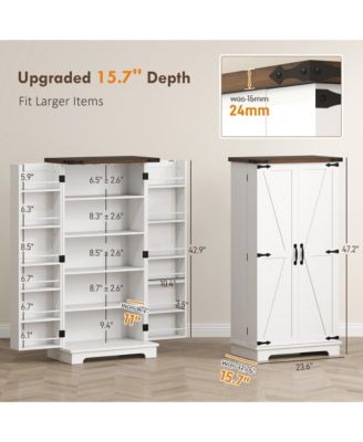 Kitchen Pantry Cabinet with Sensing LED Light Storage Cabinet