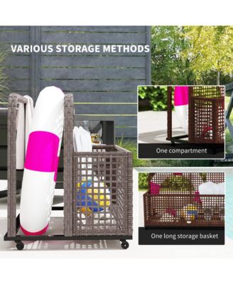 Pool Float Storage with Wheels, Pool Caddy, Dark