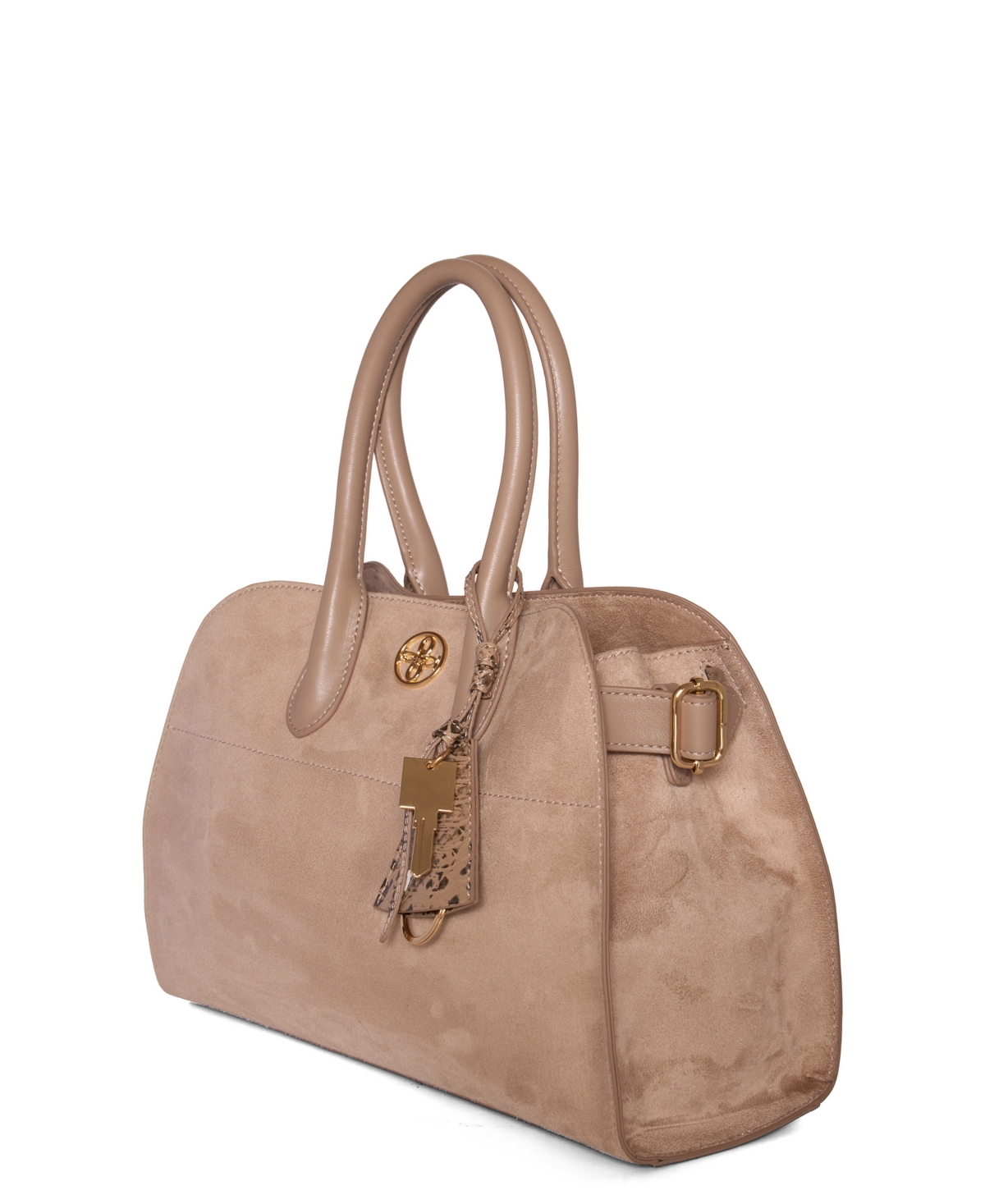 Like Dreams Aurora Top Handle Suede Tassel Medium Satchel Bag In Brown