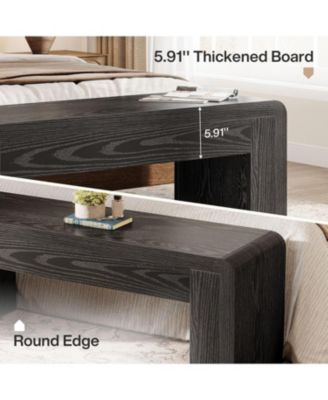 Farmhouse End of Bed Bench for Bedroom, 47.24-Inch Long Entryway Bench