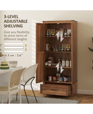 72" Farmhouse Pantry Cabinet, Kitchen Pantry Cabinet