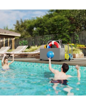 Wicker Pool Float Storage Organizer, Pool Float Holder, Mixed