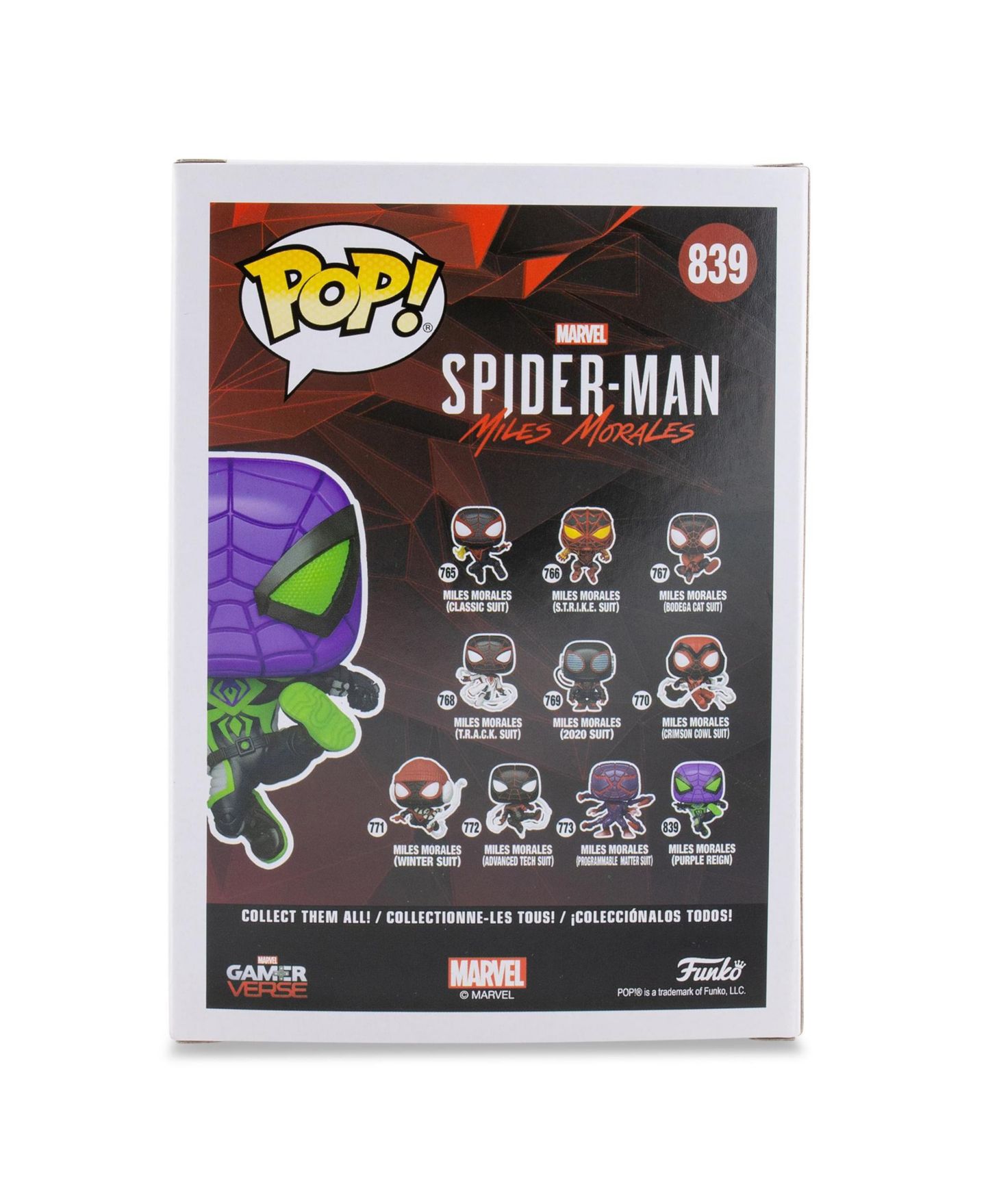 Детская фигурка Funko Pop! Miles Morales Purple Reign Suit 3.75" Stylized Vinyl Figure, Ages 3+ — фото 8