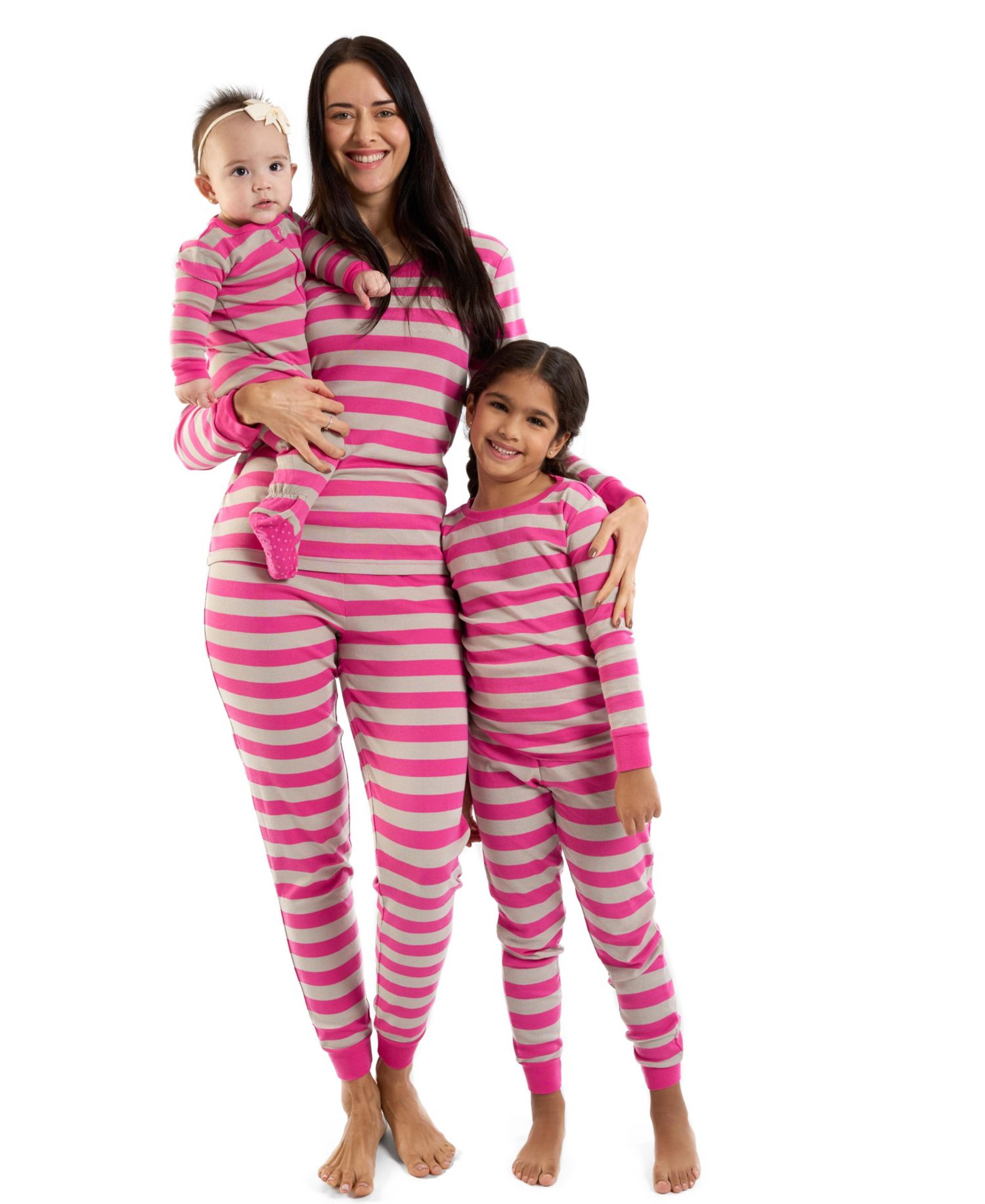 Kids Two Piece Cotton Striped Holiday Pajamas