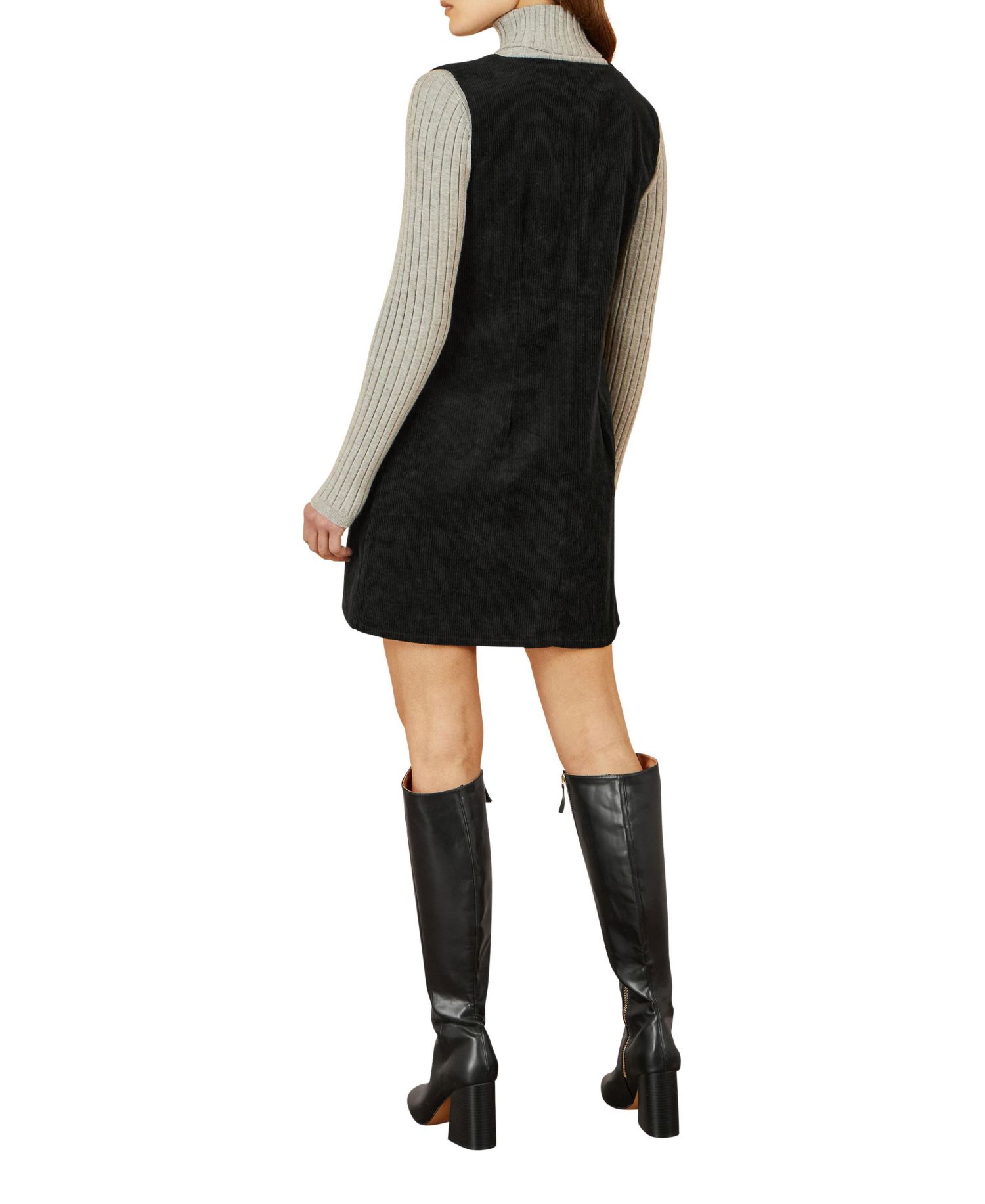 Women's Cord Tunic Dress With Pockets