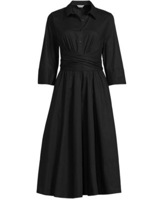 Women's Poplin Midi Wrap Front Dress
