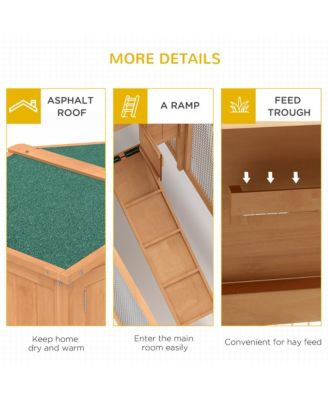 Wooden Small Animal House Rabbit Hutch Bunny Cage w/ Backyard Run Ramp