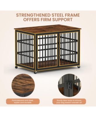 Dog Crate Wrought Iron Frame Door with Side Openings