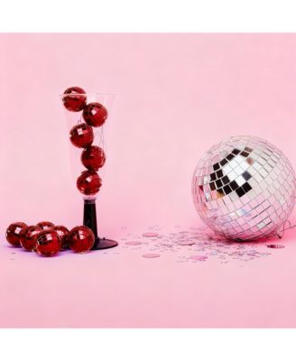 20PCS 1.6" Small Disco Ball Mirror Mini Hanging Decoration for Events Wedding 70s 80s Party Business Holiday Home Decor Red