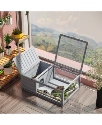 Box Turtle Habitat Lockable 36" L x 24" W x 12.5" H, Cedar Wood