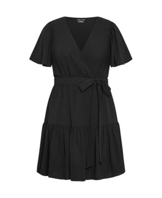 Plus Size Catherine Faux Wrap Tier Dress
