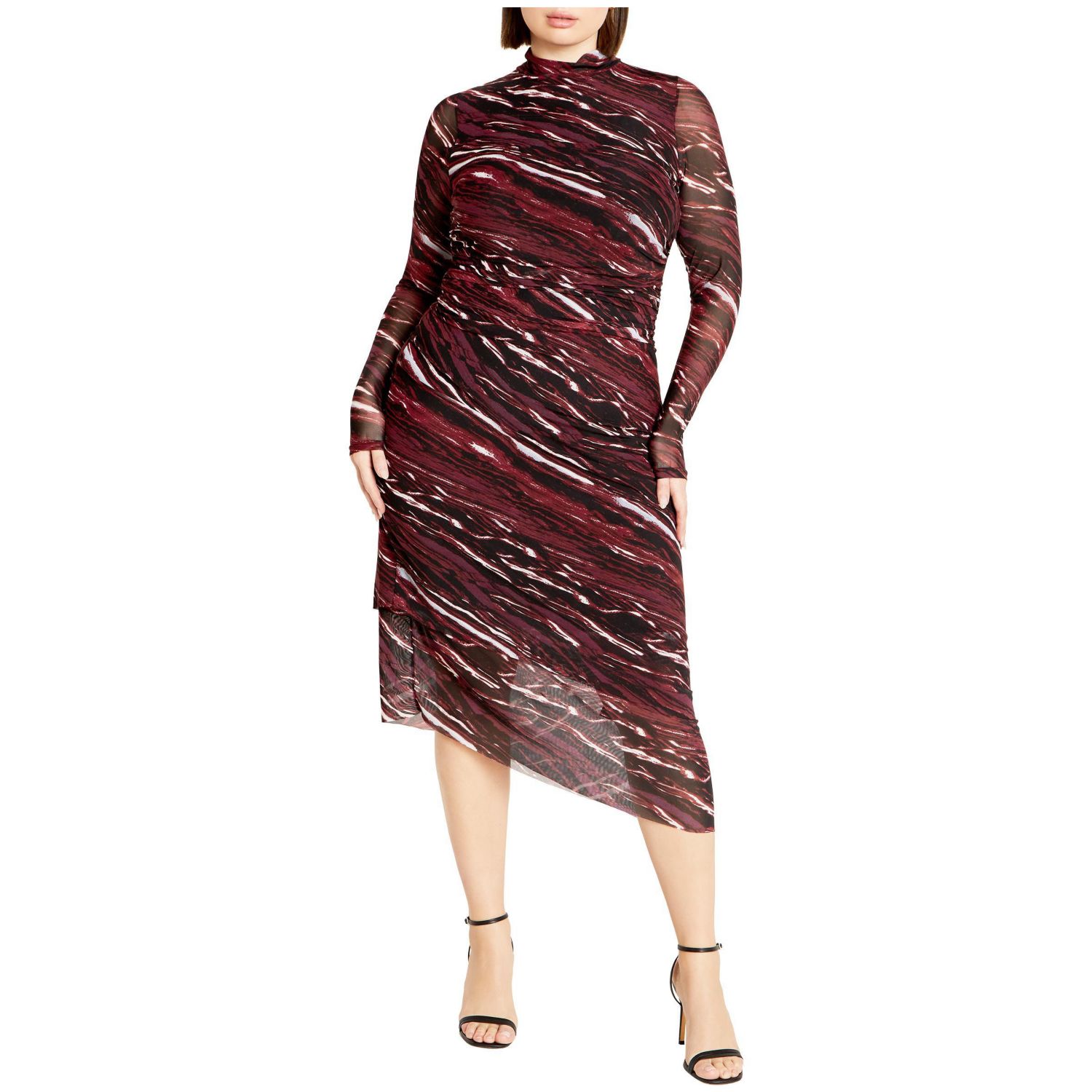 Plus Size Mesh Miranda Print Dress