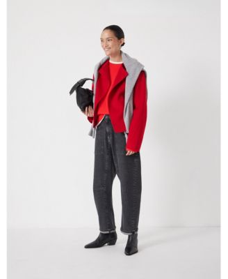 Women's Wool Double Faced Collarless Jacket