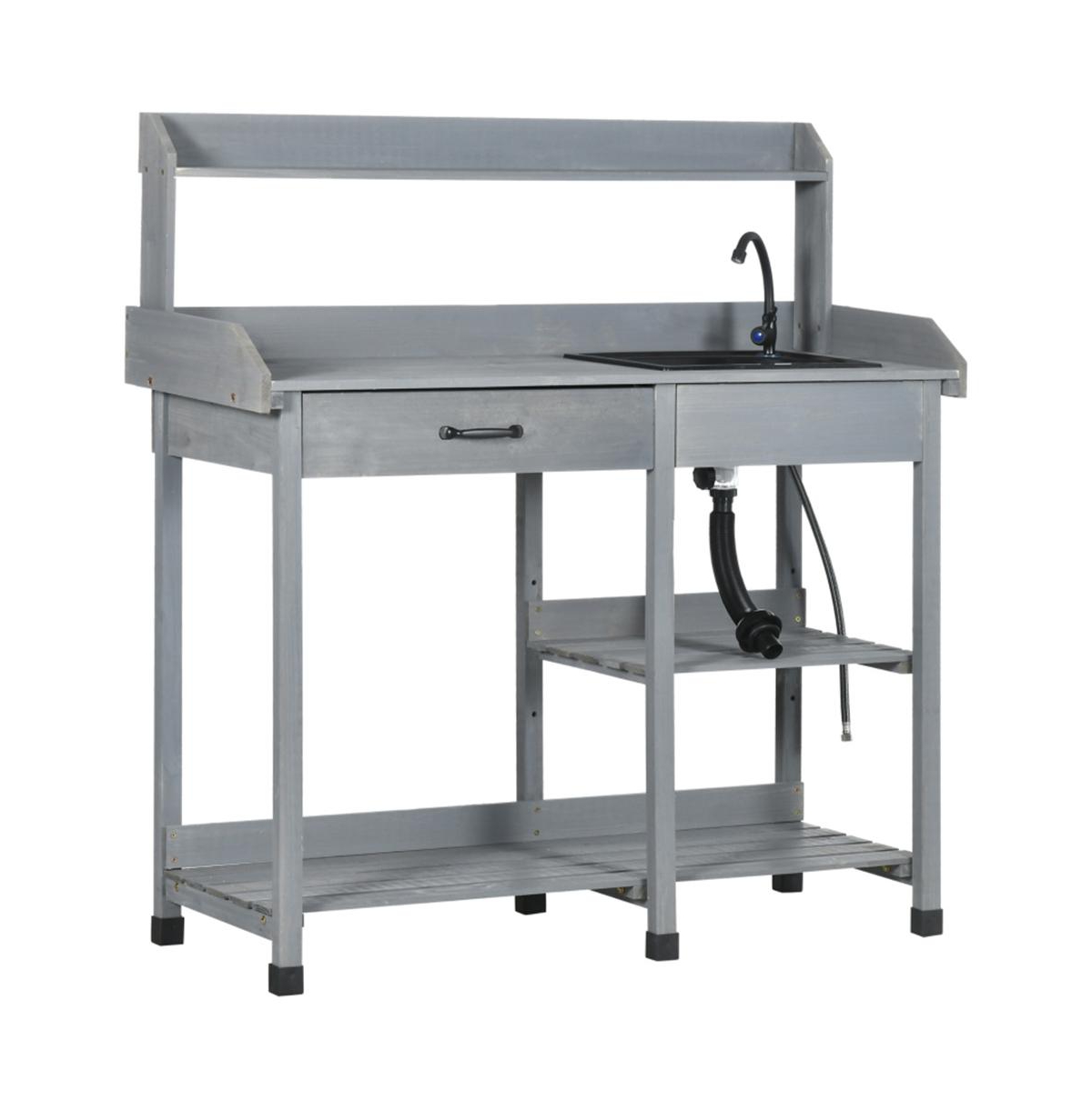 Practical Garden Workbench with Open Storage for Outdoor Tasks