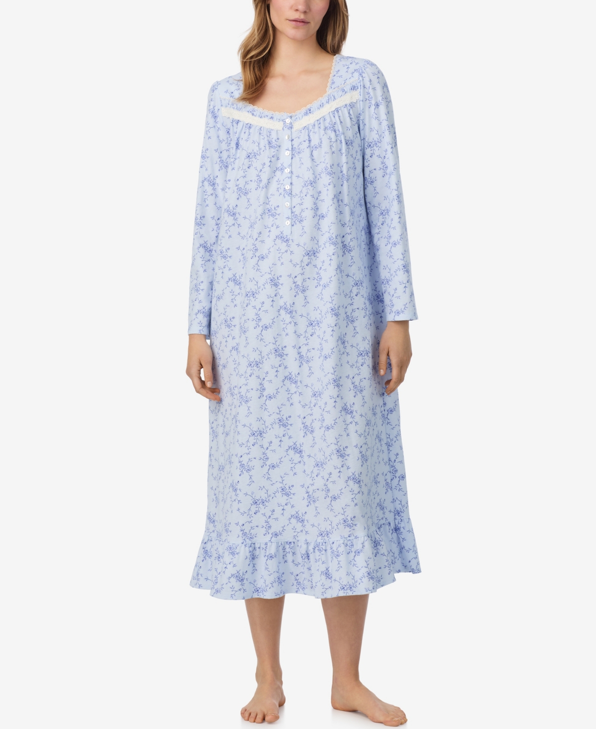 Eileen West Women's Long Sleeve Nightgown In Blue