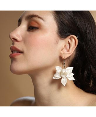 Women's The La-Flora Hoop Earrings - Ivory White & California Gold