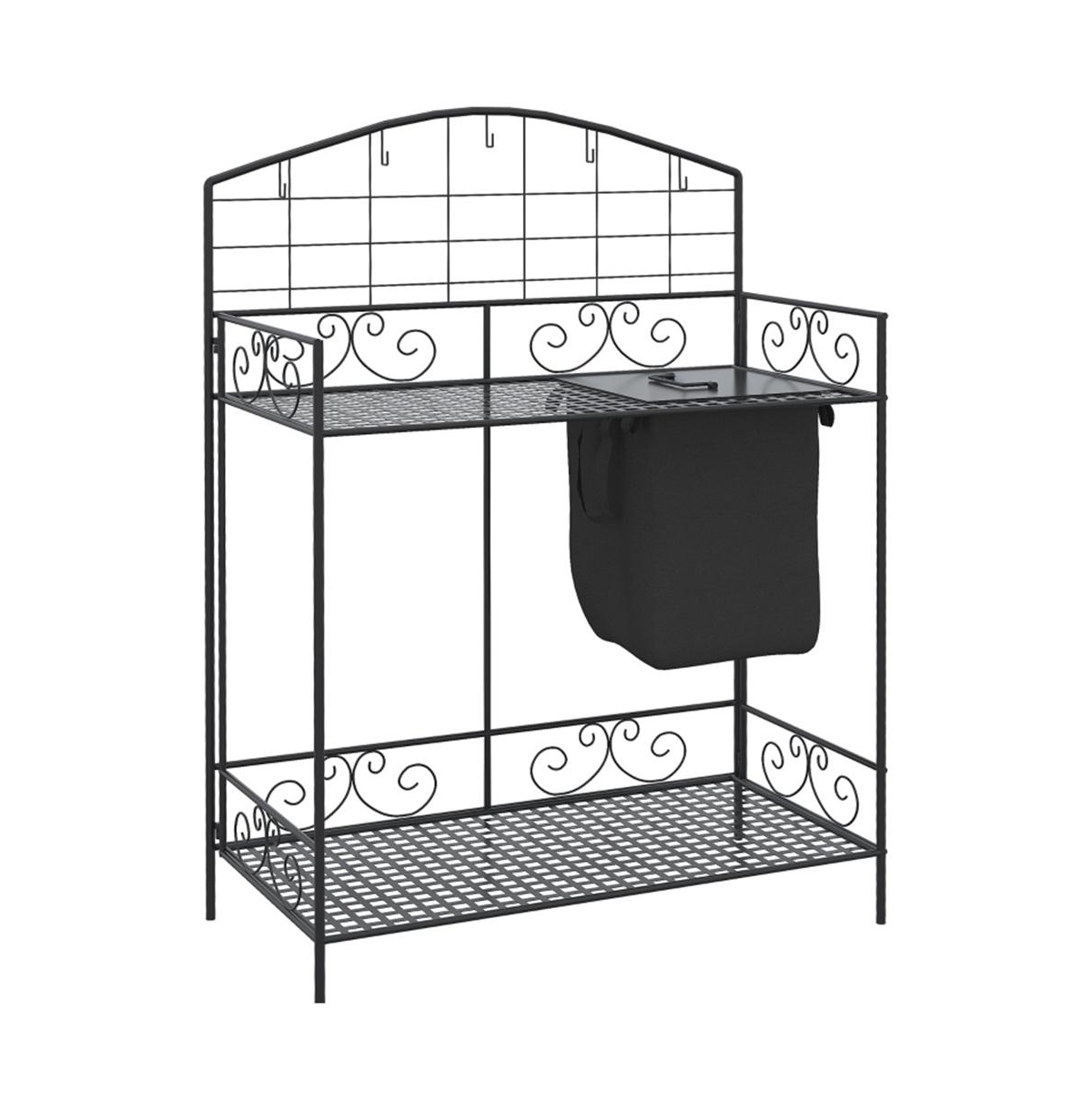 Wooden Garden Work Bench with Storage for Plants and Tools