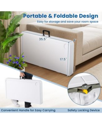 Portable Folding Mahjong Table with Cup Holders & Game Mat