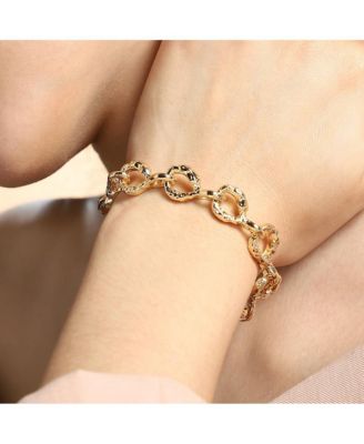 Women's The Hammered Orb-Link Chain Bracelet - California Gold