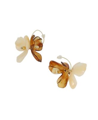 Women's The Iris Drop Earrings - Coffee Brown & California Gold