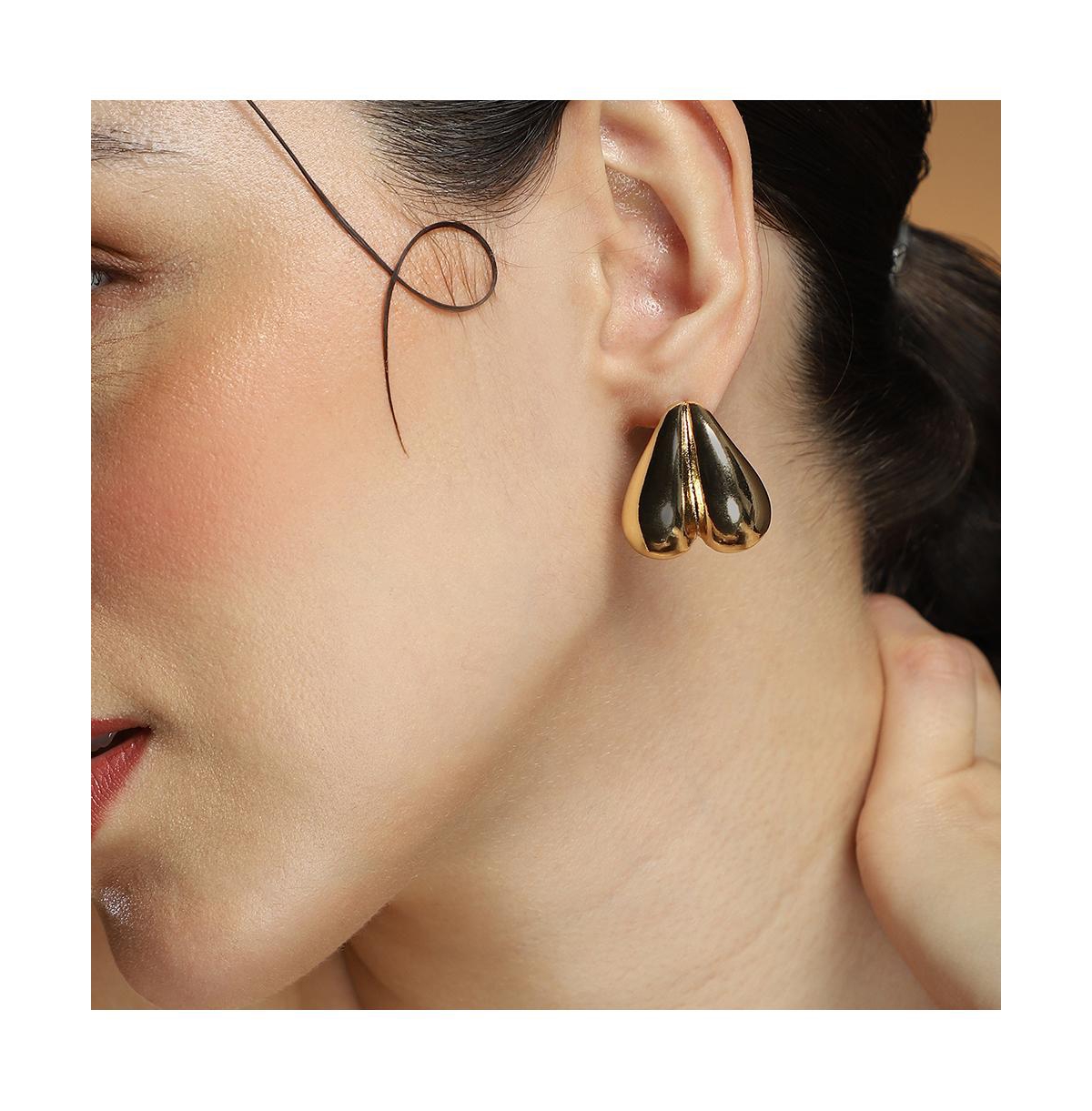 Women's The Droplet-Heart Stud Earrings - California Gold