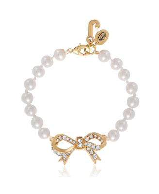 Pearl Bracelet with Pave Bow